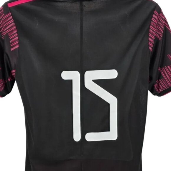ADIDAS Mens Medium Jersey Soccer Mexico 2021 Home Stadium Jersey Pink Black #15 - Picture 6 of 10